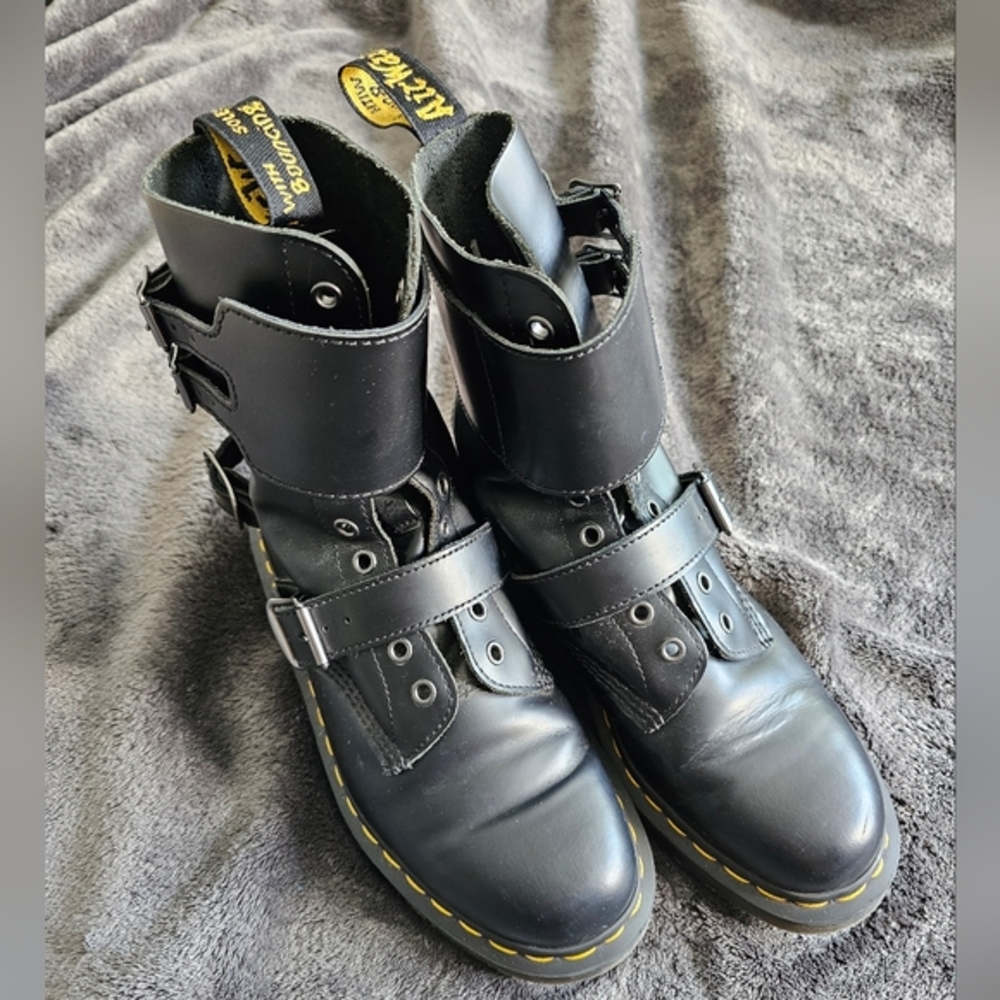 Dr. Martens Black Leather Biker Boots